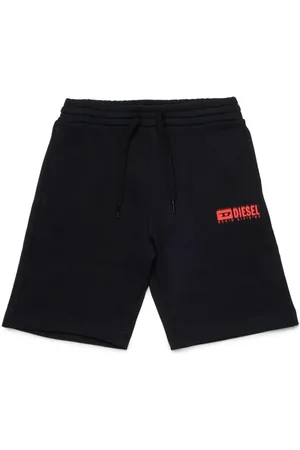 Diesel Shorts in felpa con logo iconico nero
