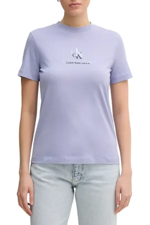 Calvin Klein T-shirt maniche corte con logo lavanda