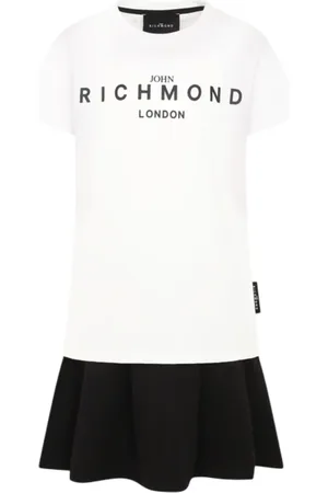 John Richmond Completo T-shirt e gonna Kurrat con logo bianco nero