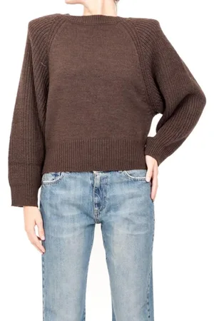 Haveone Maglia a costine con spalline marrone