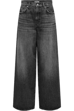 ONLY Jeans vita alta a gamba larga lavaggio nero