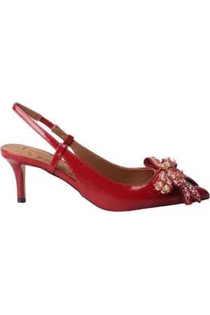 Kurt Geiger Decollete slingback in vernice con fiocco bordeaux