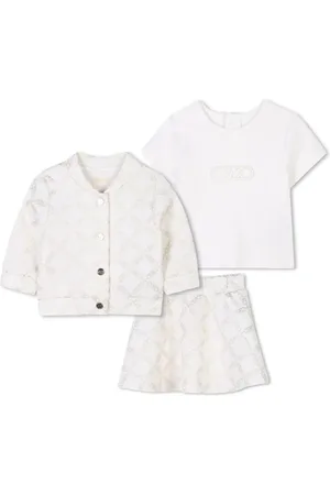 Michael Kors Completo bomber gonna e T-shirt bianco oro