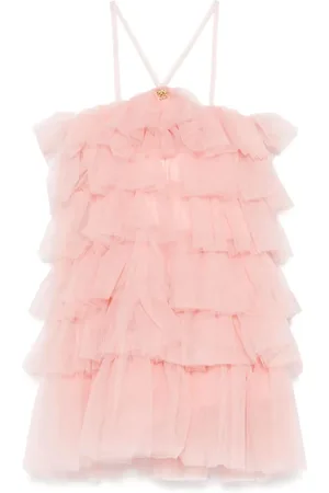 Pinko Pinko Up tuta jumpsuit corta con balze in tulle rosa