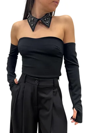 Haveone Top manica lunga con colletto gioiello
