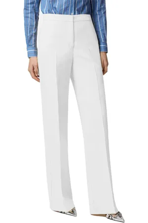 Pinko Pantaloni flare Jacopone in lino stretch avorio