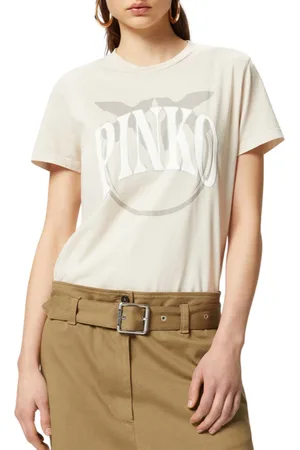 Pinko T-shirt manica corta con logo Old Stamp