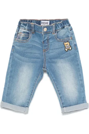 Moschino Jeans neonato con patch orsetto lavaggio blu