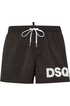 Dsquared2 Boxer mare con logo all over nero