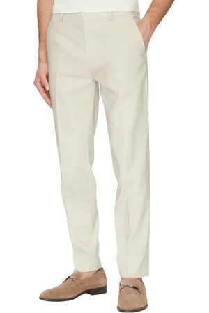 Calvin Klein Pantaloni gamba slim in misto lino ecrù