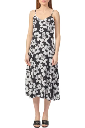 YES-ZEE Yes Zee abito midi in fantasia floreale bianco