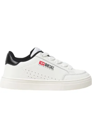 Diesel Sneakers con logo iconico in pelle bianco