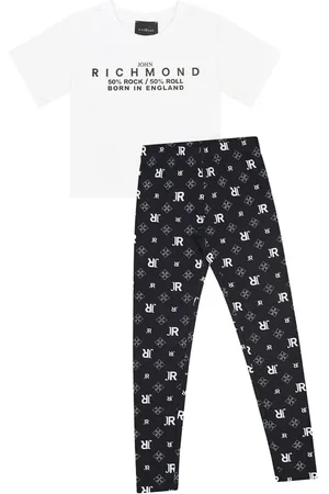 John Richmond Completo T-shirt e leggings Parenzo con logo nero