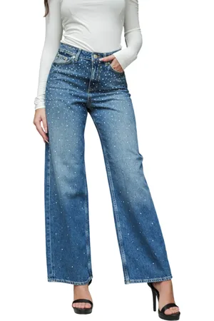 JJXX Jeans gamba larga con borchie lavaggio blu