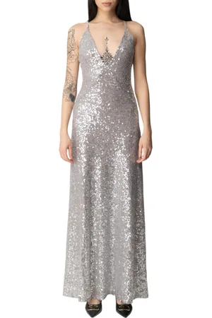ANIYE BY Abito lungo Rose con paillettes