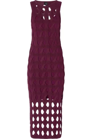 Pinko Abito Allan in maglia traforata borgogna