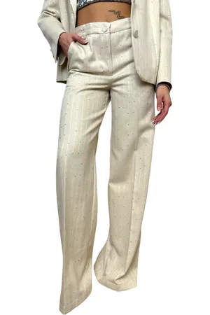 VICOLO Pantaloni a palazzo con paillettes all over