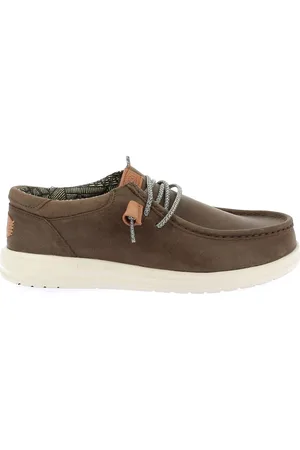 Hey dude Mocassini Wally Grip in pelle tortora