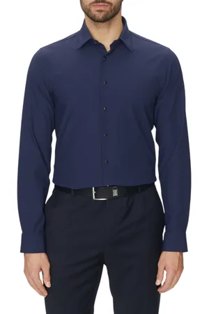 Michael Kors Camicia manica lunga Perfermance in micro fantasia