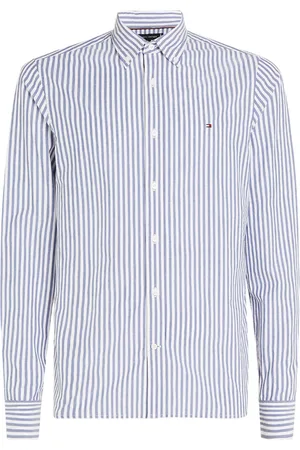 Tommy Hilfiger Camicia manica lunga a righe bianco azzurro