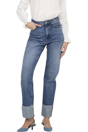 ONLY Jeans gamba dritta a vita alta lavaggio blu scuro