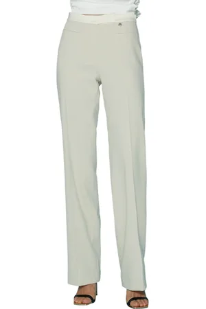 Relish Pantaloni a palazzo Daniele con dettagli satin ecrù