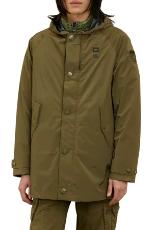 Blauer Trench Chilton con cappuccio in nylon verde