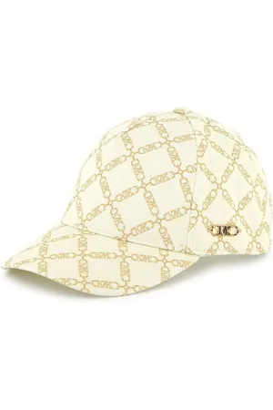 Michael Kors Cappello con visiera in fantasia logata panna beige