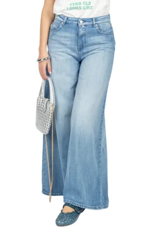 VICOLO Jeans gamba larga Lucy lavaggio blu medio