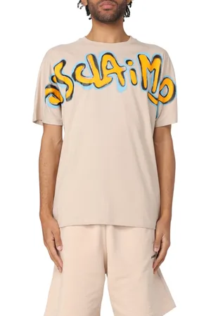 DISCLAIMER T-shirt manica corta con stampa logo beige arancio