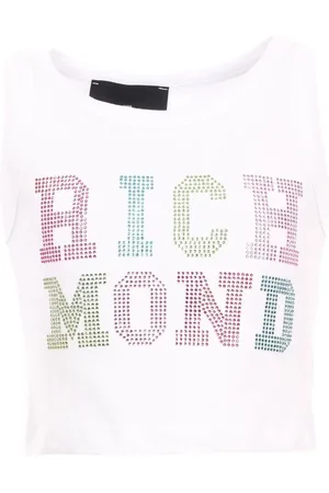 John Richmond Canotta crop Sestaci con logo strass