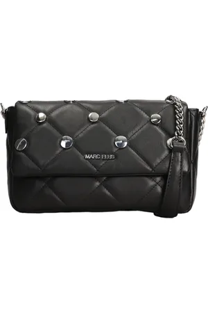 MARC ELLIS Borsa a tracolla Austin M in pelle trapuntata nero argento
