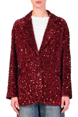 TENSIONE IN Giacca con paillettes bordeaux