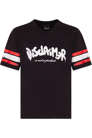 DISCLAIMER T-shirt scollo a V con maxi stampe