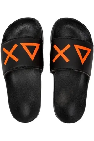 sun68 Ciabatte in gomma con logo arancio fluo