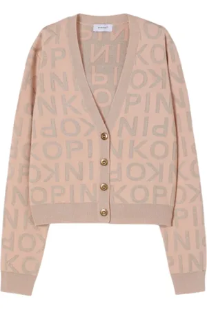 Pinko Pinko cardigan con logo lurex all over rosa