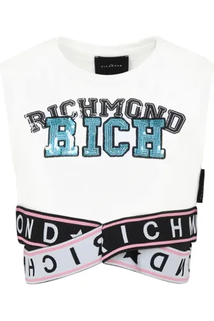 John Richmond Top Glina con logo paillettes