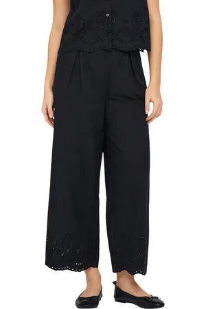 ONLY Pantaloni vita alta con dettagli in pizzo Sangallo