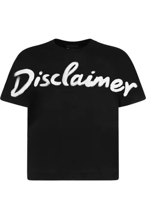 DISCLAIMER T-shirt maniche corte crop con stampa logo nero