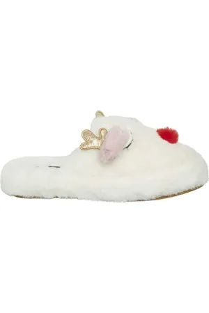 VERO MODA Ciabatte in tessuto furry con renna bianco