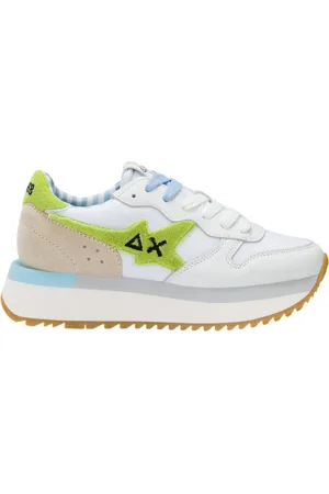 sun68 Sneakers Big Stargirl Spongee Logo bianco verde lime