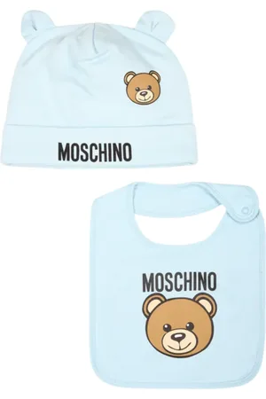 Moschino Set cappello e bavetta con orsetto Teddy