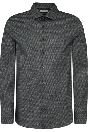 Michael Kors Camicia manica lunga slim in fantasia verde