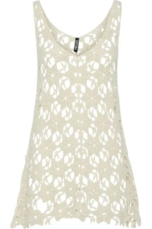 Pieces® Abito corto crochet beige chiaro