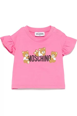 Moschino T-shirt manica corta con rouches stampa orsetti