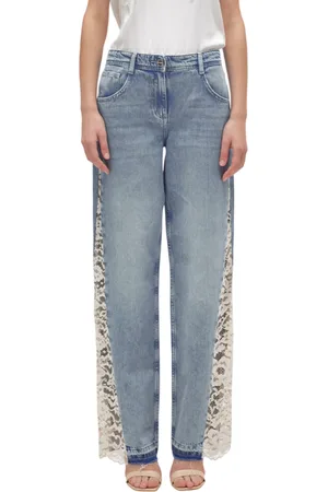 Blugirl Jeans gamba dritta con pizzo lavaggio blu