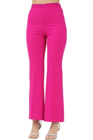 VICOLO Pantaloni a zampa vita alta fucsia