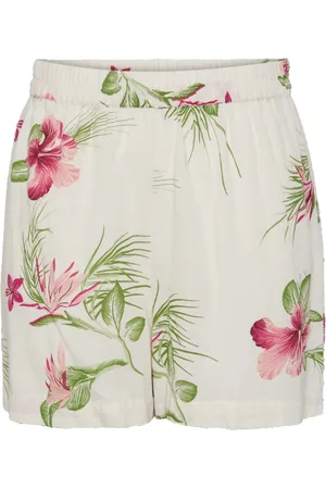 Pieces® Shorts in tessuto con fantasia florelae beige