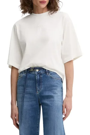 Pinko T-shirt maniche corte oversize con logo Torrone