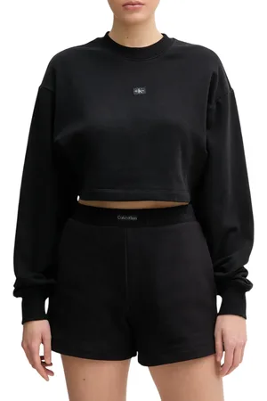 Calvin Klein Felpa crop con patch logato
